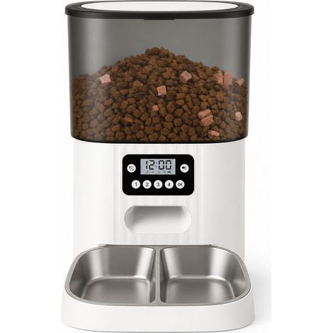 Distributeur automatique pour animaux [Marque] [Modèle] 4.5L double gamelle inox programmation repas maison (1/5)