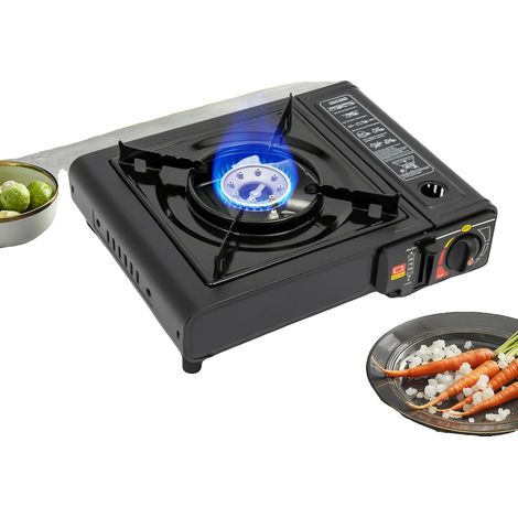Parrilla de exterior, 2500 W de potencia, dimensiones 34 x 26 x 8 cm, compatible con butano y gas licuado, pesa 1,6 kg, mecanismo de encendido electrónico. (1/5)