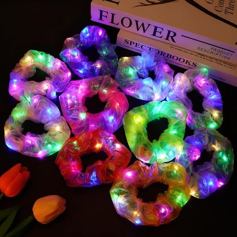 Elastici per capelli luminosi, 10 pezzi, elastici con luci LED (1/5)