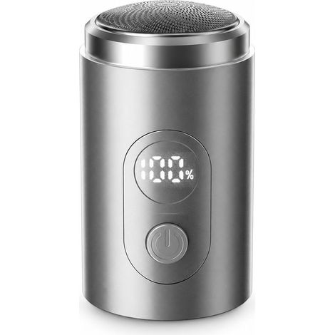 Rasoir électrique mini portable rechargeable Type C affichage numérique lame 6 feuilles corps en aluminium pour voyage entretien maison Modèle 22209 (1/5)