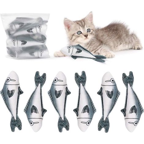 Pesce giocattolo interattivo per gatti con erba gatta 6S