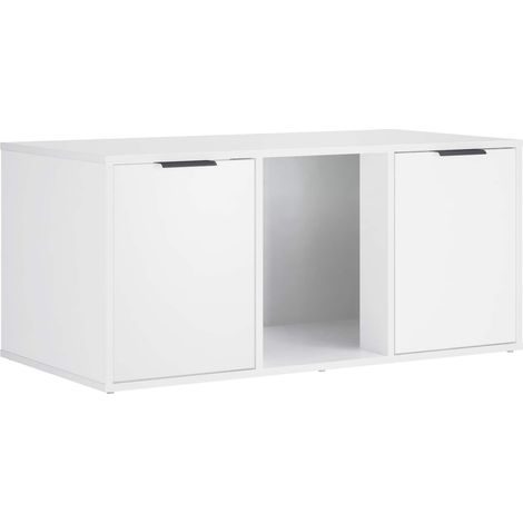 Meuble pour caisse de chat Blanc 100 x 49 x 45 cm vidaXL