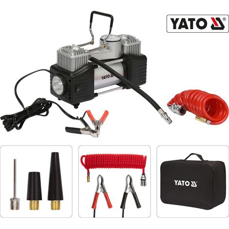 YATO Mini Luftkompressor inkl. LED 12V 250W Hochleittungs-Kompressor Druckluftkompressor