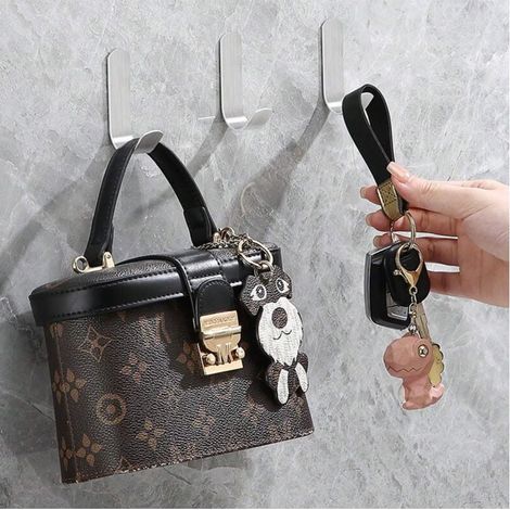 Set mit 3 Klebehaken, Handtuchhaken, Geschirrtuchhaken, Badetuchhaken, Klebehaken für die Wand, Geschirrtuchhalter, Küchenhandtuchhaken, Haken und (1/4)