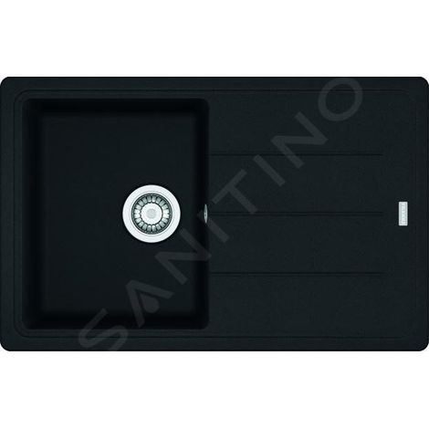 Franke – Évier en fragranit 1 bac réversible 78x50 cm – Noir mat – Découpe 760x480 mm – 2 emplacements de perçage – Sous-meuble à partir de 450 mm (1/3)