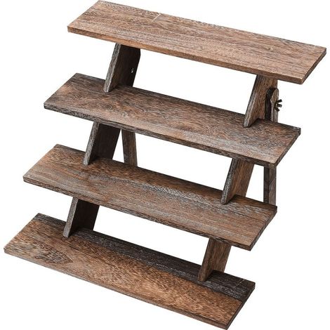 Présentoir à cupcakes en bois, rehausseurs rustiques en bois pour objets de collection décoratifs