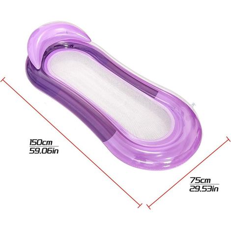 Bouée de piscine de 1,5 m de long, matelas gonflable pour bronzer avec appui-tête (violet)-AquaForge (1/4)
