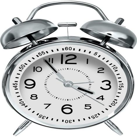 Crrynuo - Réveil rétro 10 cm - Métal revêtu - Fonctionnement silencieux - Veilleuse - Heure précise - Double sonnerie - Idéal pour les gros dormeurs - Blanc argenté (1/5)