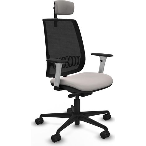 Chaise de bureau piqueras y crespo Alares simili cuir blanc appui lombaire (1/2)