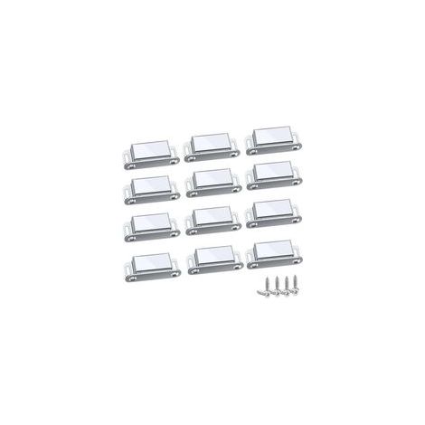 Forehill – Loquet magnétique 12 pièces – Acier inoxydable 304 – Force de traction jusqu'à 10 kg – Pour armoires et tiroirs – Installation facile - 45mm-12pc