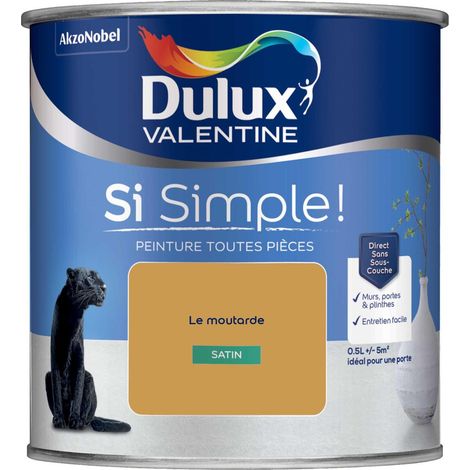 Peinture toutes pièces Dulux Valentine Si Simple  Satin Le Moutarde 0,5 L