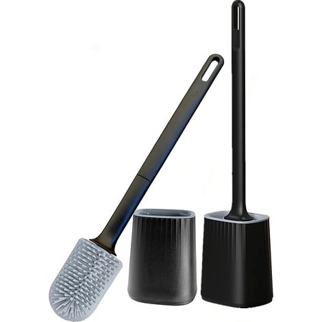 Set mit 2 Silikon-WC-Reinigern, WC-Reinigungsset für schwer zugängliche Ecken, Wandmontierter WC-Schrubber (1/5)