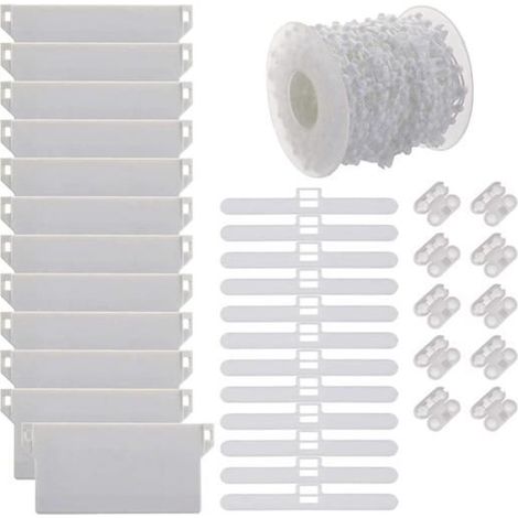 Kit de réparation pour store vertical avec chaîne de 10m et connecteur en plastique,accessoires pour stores verticaux crochets (1/5)