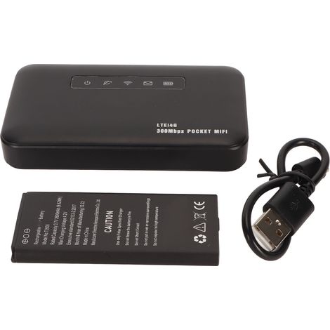 Routeur WiFi 4G 300Mbps avec emplacement micro SIM, compatible WPA/WPA2, batterie 2600mAh, point d'accès mobile pour 8 utilisateurs, idéal bureau voyage maison (1/5)