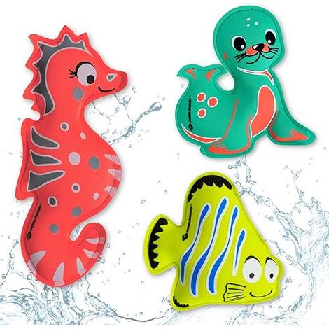 SCHILDKRÖT- TORTUE LOT DIVING PLONGÉE EN NÉOPRÈNE, ENSEMBLE DE 3 ANIMAUX COMPOSÉ DE 1 LION DE MER, 1 HIPPOCAMPE, 1 POISSON, PARF
