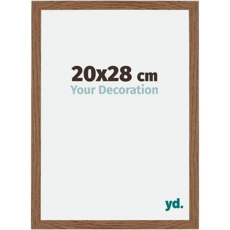 Cadres photo 20x28 cm en MDF avec verre plexiglas, finition chêne rustique, à fixer au mur, pour décoration intérieure
