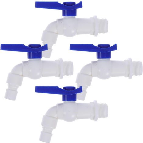 Lot de 4 robinets de sortie en plastique de 5 mm (2") pour machine à laver et robinet de jardin – Raccord rapide extérieur pour un contrôle efficace du débit d'eau (1/5)