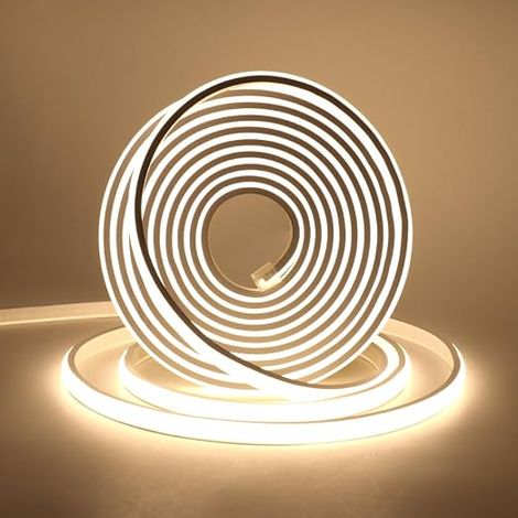 COB LED Neon Light, IP65 Waterproof LED Strip Light 220V 288 LEDS/M Flexible Strip Light for DIY Indoor and Outdoor Lighting Projects (Natural White, 5M) (1/5)