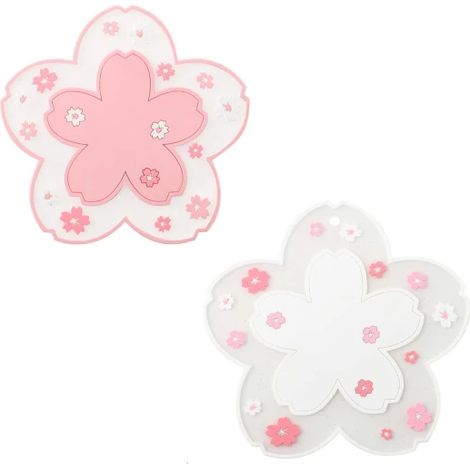 Lot de 2 dessous de verre motif Sakura, tapis de table résistants à la chaleur antidérapants 11,5 cm (1/5)