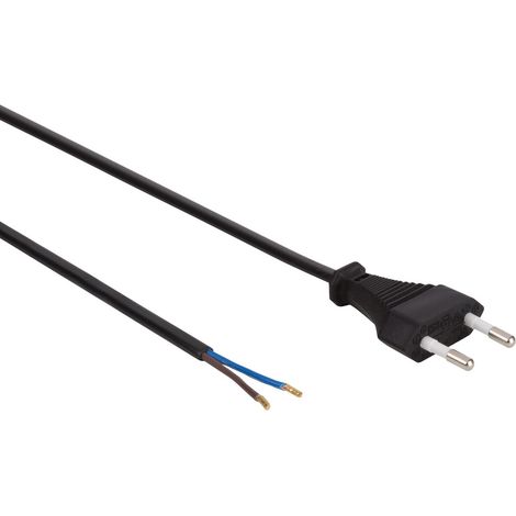 Cable D'alimentation - Noir - 1 8 M - Fiche Plate / Extrémitè Dénudée - 2g0 75mm² (1/4)