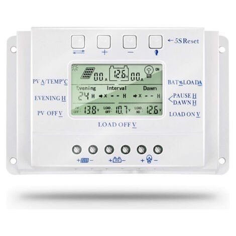 20A Régulateur de Charge Solaire 12V/24V Tension D'identification Automatique Régulateur D'intelligence de Panneau Solaire avec Écran LCD - T20 (1/5)