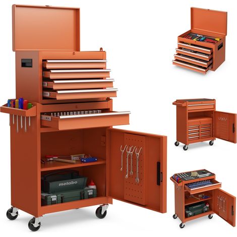 Cassettiera portautensili 2 in 1 con ruote 5 cassetti capacita 100 kg 224301244 (1/5)