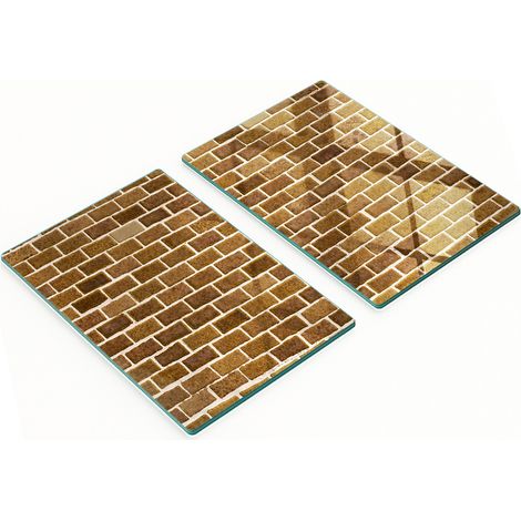 Tablas decorativas de vidrio para cortar y servir, diseño de pared de ladrillo, 2x40x52 cm (1/5)