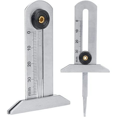 Mesure Usure Pneu, Jauge de Profondeur de Pneu en Acier Inoxydable Pneu Sécurité Règle Pneu Mètre 0-30mm pour Voiture Moto (1/5)