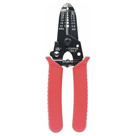 Coupe-câbles pour fils de cuivre rigides, multibrins et multiconducteurs de 0,6 à 2,6 mm de diamètre, longueur 165 mm, rouge (1/5)
