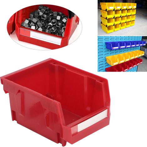V1 13510576mm Dicke Schräge Modulare Aufbewahrungsbox, Zwei-in-Eins Ablagebox für Teile, Freistehend und Hängend, Kunststoff-Aufbewahrungsregal, Rot. (1/5)