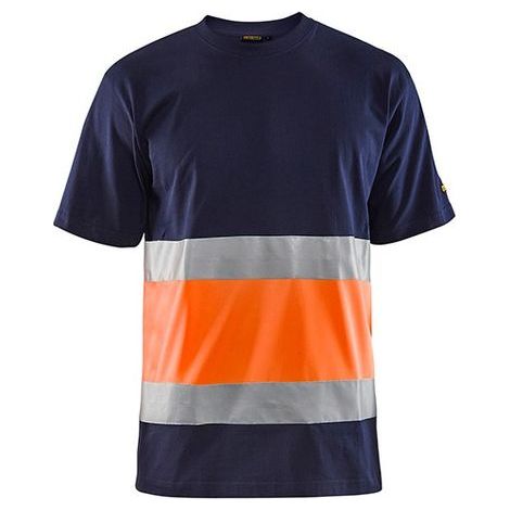 T-shirt de travail haute visibilité 3387 - Marine/Orange fluo XXXL (1/2)