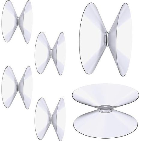 Ventouses Double Face, 6 Pièces 4 cm Ventouses Transparentes, Extra Fortes PVC Plastique Suspension Rideau Isolant Ventouse pour Miroir De Table En Verre, Miroir de fenêtre de salle (1/5)