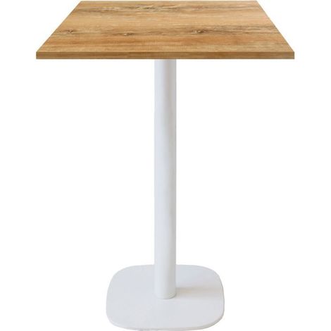 Mange-debout 60 x 60 cm - modèle Round pied blanc chêne slovène