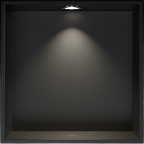 Wandnische Edelstahl Bernstein NT203010X mit LED-Spot 20x30x10 cm Schwarz 1x Spot Einbaurahmen Chrom