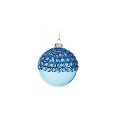 Bola de Navidad de cristal azul JOYA Bola de Navidad de 8 cm