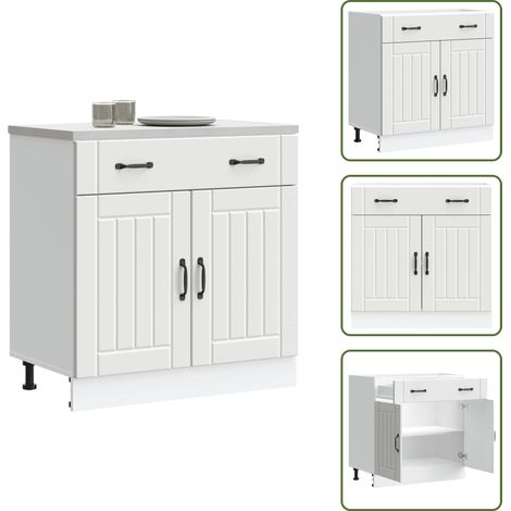 Armadio in legno - vidaXL Base da Cucina Lucca Bianco in Legno Multistrato - Armadio con porte