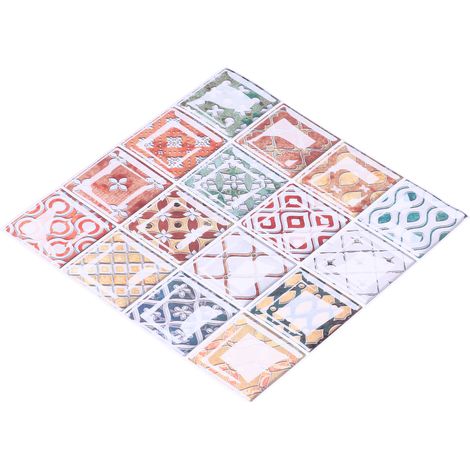 10 Stück Wandaufkleber in leuchtenden Farben, innovative DIY-Fliesenaufkleber für Wohnzimmer, 20 x 20 cm (1/5)