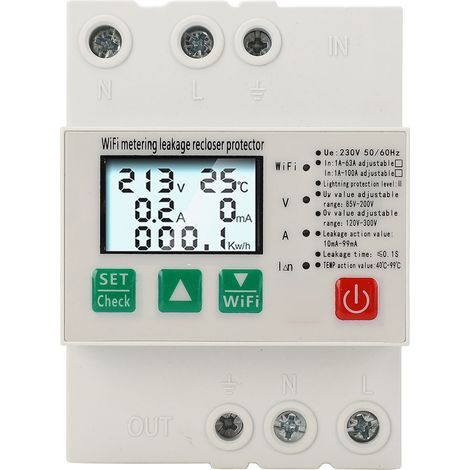 Disjoncteur WiFi intelligent, protection contre les surtensions et les fuites, protection contre la foudre avec nombre de puissance AC230 50 ou 60HZ 1A à 63A (1/5)