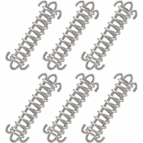 6pcs Tente Corde Rsistante Boucle Corde Ressort en Acier Inoxydable pour Bche Tente Grille Mtallique YYV