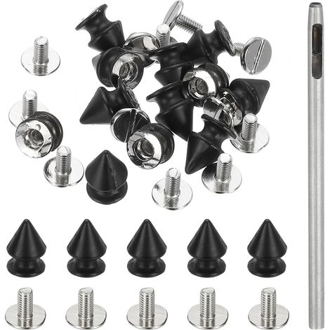 12 Ensembles de Pointes 12mm Clous Pour Vêtements Noir Foncé (1/5)