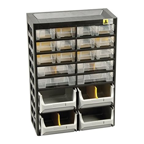 ALLIT CASSETTIERA PER MINUTERIA, NERO/GIALLO, 458160