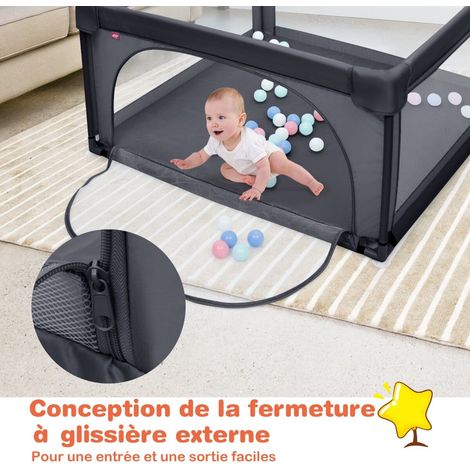 Playpen for children with a mesh entrance with a zipper (1/5)
