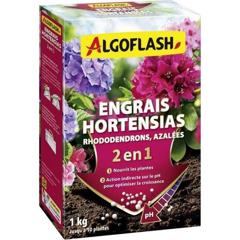Engrais Hortensias, Rhododendrons et Azalées - ALGOFLASH NATURASOL - Spécial pH - 1 kg (1/2)