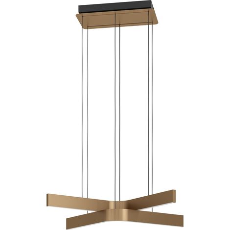 Lampadario Moderno Folcino-Z Alluminio Nero 2 Luci Led 18W 3720Lm Ip20 (1/3)