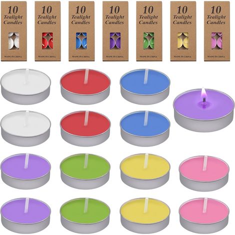 70Pcs 7 Couleurs 3,63 cm Bougies Tétines Non Parfumées, Bougies Tétines en Paraffine à Combustion Longue Durée, Bougies Votives en Paraffine pour Mariage, Fêtes, Anniversaires, Décoration de la (1/5)