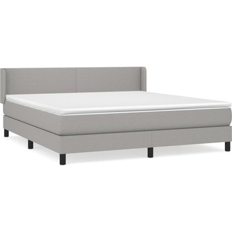 Maison Exclusive - Giroletto a Molle con Materasso Grigio Chiaro160x200 cm Tessuto (1/5)