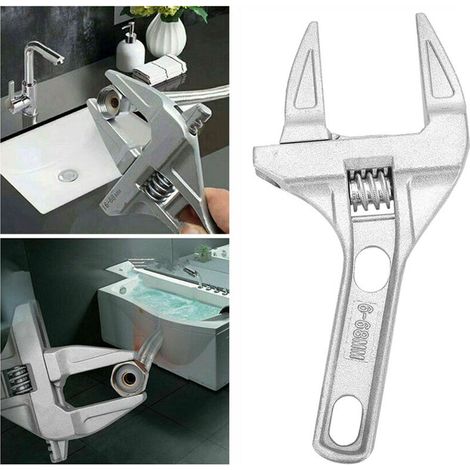 AIPERQ Jeffergarden Large Opening Bathroom Wrench Multifunctional Home Hand Bathroom Nut Wrench Hand Tool (1/4)