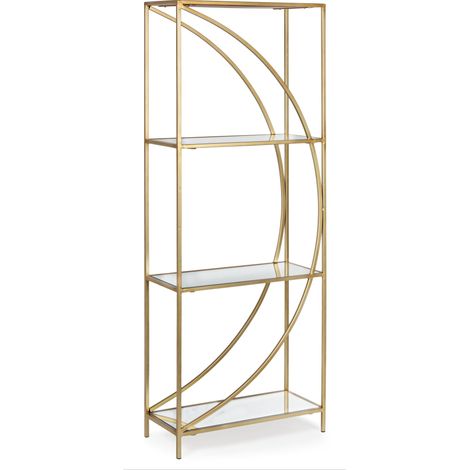 Bibliothèque acier doré 3 niveaux Lebo L 56 cm (1/4)