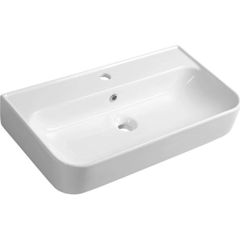 Sapho Isvea - Lavabo Sistema U, 70x38 cm, con 1 orificio para grifo, blanco 10PL53070