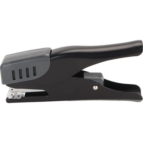 Ergonomischer Tischhefter, Kapazität 20 Blatt, Metall, mit Anti-Rutsch-Pad, ideal für Studenten (schwarz). (1/5)
